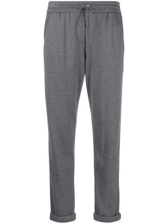 Brunello Cucinelli tapered track pants - women - Polyamide/Silk/Cotton/Acetate/Silk/Eco Brass - S - Grey