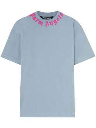 Palm Angels T-shirt met logoprint - Grijs