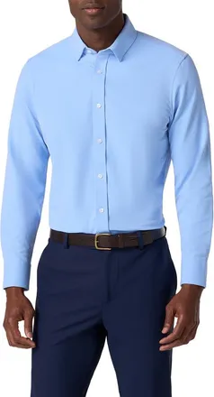 Mizzen+Main Bateman Trim Fit Performance Button-Up Shirt in Cornflower Twill Classic at Nordstrom, Size Xx-Large
