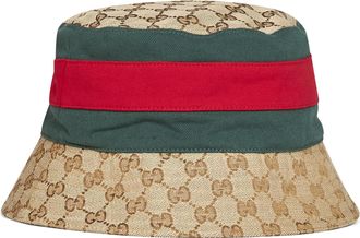 Gucci Mens Bucket Hat Gg Canvas Beige Polyester