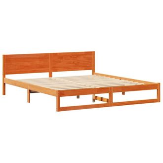 Berkfield Home Bed Frame Wax brown Solid pine wood 200 x 200 cm Durable