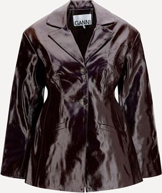 Ganni Future glossy-finish Jacket Female 38