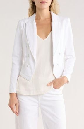 L'agence Wayne Double Breasted Crop Blazer in Blanc at Nordstrom Rack, Size X-Small