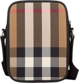 Burberry Paddy Check Messenger Tas - Heren - Tassen - Beige - Maat: ONE Size Katoen