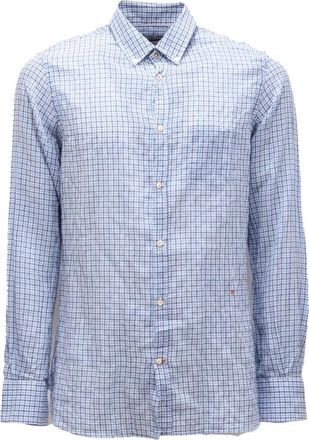 Dondup Geruit Overhemd - Heren - Casual Overhemden - Blauw - M - Katoen - Overhemden