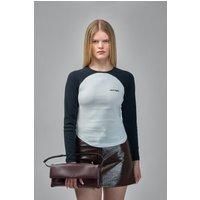 Courr&egrave;ges Circle Contrast Long-Sleeved T-Shirt