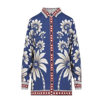 Farm Rio FARM Rio, Shirts, female, Multicolor, XS, Luna Pajama Shirt