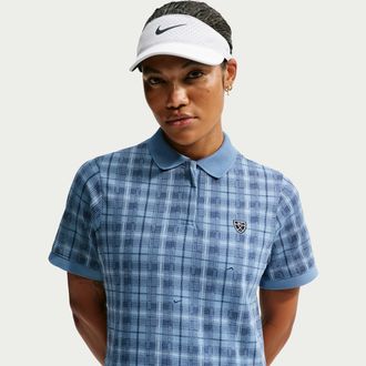 Nike Womens Fairway Fresh Dri-FIT Tartan Golf Polo in Blue | IO0350-486