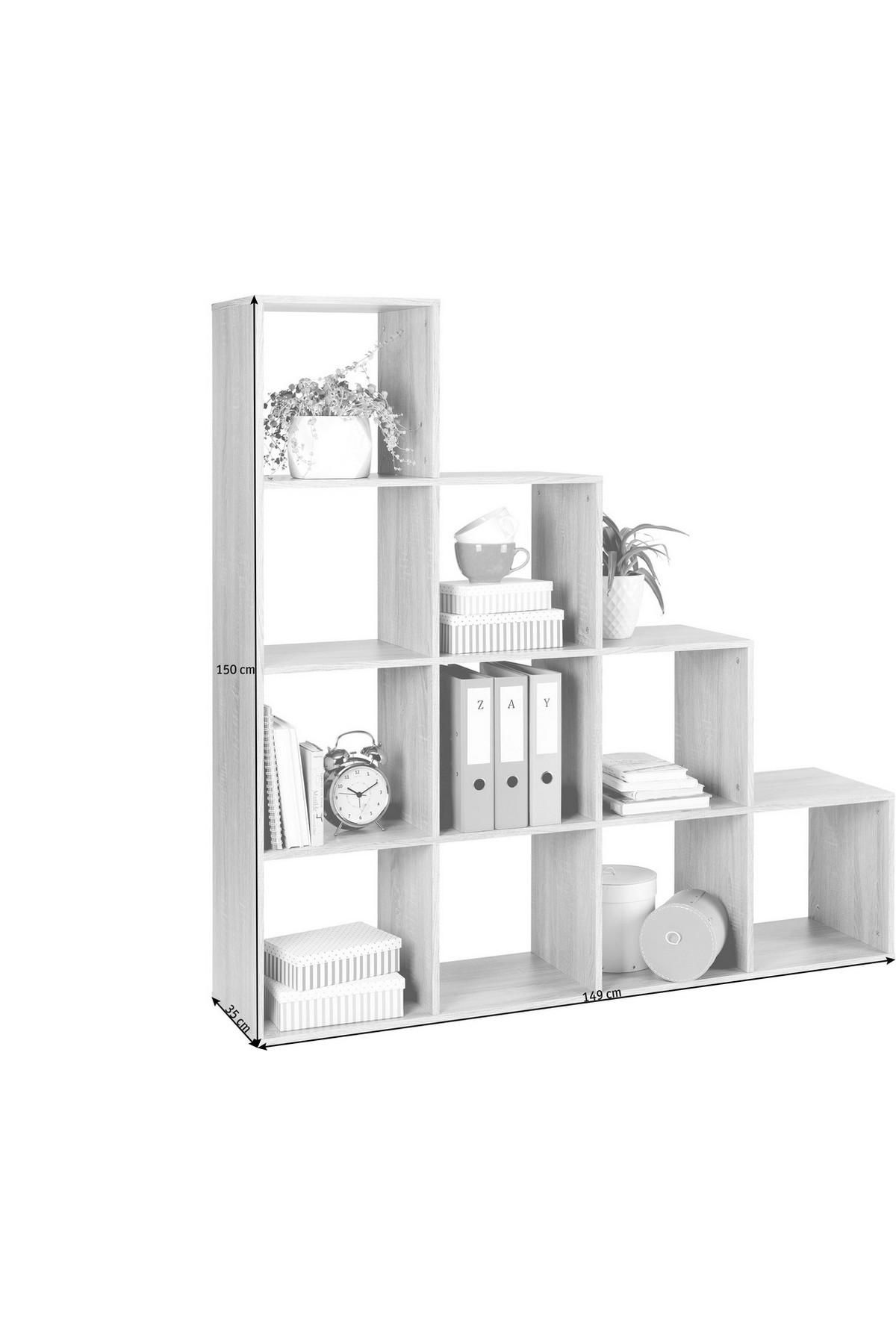 VCM Holzregal Stehend - 74x49x32 Cm, Anthrazit, Platzsparend Als Aktenschrank Oder Bücherregal Nutzbar