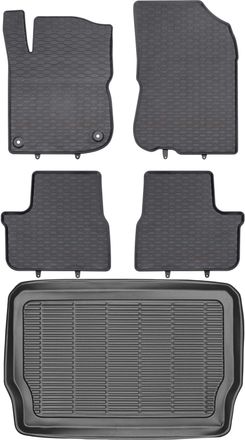 OEM Juego De Alfombrillas De Goma Para Peugeot 208 Hatchback (2012-2019) + Alfombrilla Para El Maletero