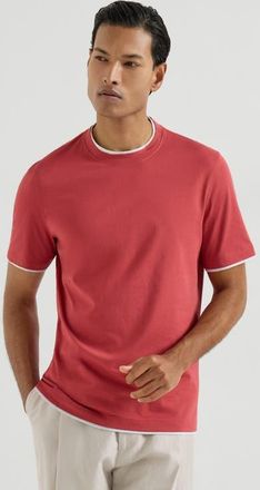 Brunello Cucinelli T-shirt with faux-layering in Strawberry at Nordstrom, Size Xxx-Large Eu