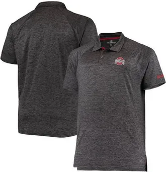Colosseum Mens Colosseum Heathered Black Ohio State Buckeyes Big & Tall Down Swing Polo in Heather Black at Nordstrom, Size 6Xb