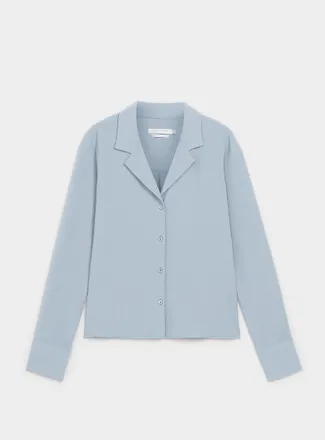 Contemporaine Womens Flowy notch-collar shirt