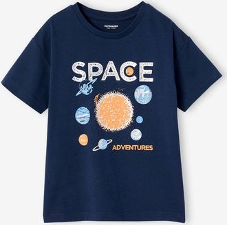 Vertbaudet Jungen T-Shirt mit Space-Motiv nachtblau
