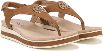 Life Stride Zeeta I8582S3201 Sandals Womens Tan Slip On Toe Post Thong HTAT965