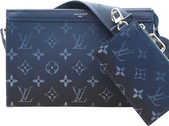 Louis Vuitton Blue Navy Coated Canvas Shoulder Bag (Pre-Owned)