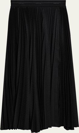 Helmut Lang Logo Waistband Pleated Maxi Skirt