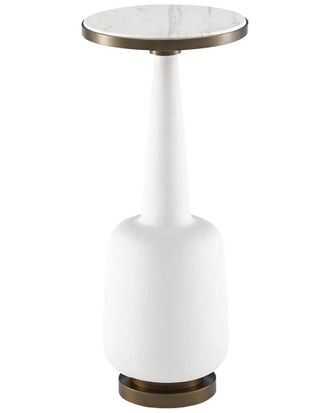 Currey & Company Greta White Drinks Table
