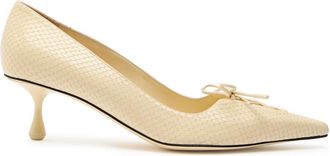 Jimmy Choo London Scarlett 50 Crocodile-effect Leather Pumps - Ivory