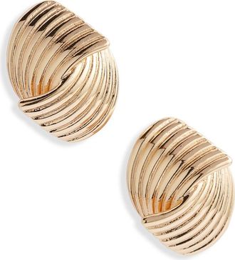 Open Edit Textured Stud Earrings in Gold at Nordstrom