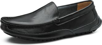 Generic Mens Casual Shoes Slip On Driving Loafers Penny Loafers with Rubber Sole Soft Light-Weight Boat Free Shoes (Black,7)