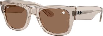 Ray-Ban RB0840SF Mega Wayfarer Asian Fit 68701A Mens Sunglasses Brown Size 52