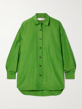 Carolina Herrera Camicia In Faille Di Misto Cotone - Verde