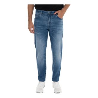 HUGO BOSS Slim Fit Jeans, male, Blue, W40, 5-Pocket Denim Jeans with Straight Leg
