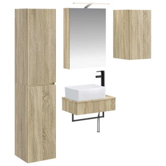 vidaXL Juego De Muebles De Ba&ntilde;o 5 Pcs Roble Sonoma Vidaxl