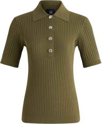 Fusalp Vera Polo Shirt met Korte Mouwen - Dames - Ronde hals truien - Groen - S - Polyester - Truien & Vesten