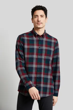 Bugatti Herren Casual overhemd met button-down kraag