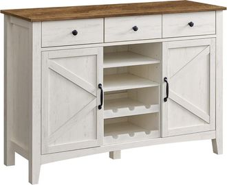 Vasagle Armario de almacenamiento con altura de 80 cm de color blanco y marr&oacute;n