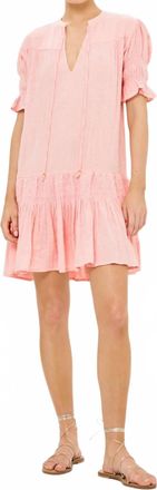 Oliphant Smocked Drop- Waist Mini Dress In Bahama Pink
