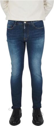 Pantaloni Torino Heren Skinny Jeans - Vervaagde Dij - Heren - Slim Fit Jeans - Blauw - W35 - Jeans