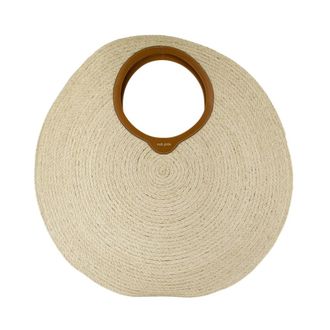 Cult Gaia Tassen, Dames, Beige, ONE Size, Leer, Raffia Handtas - Neutrale Kleur
