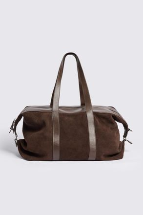 Moss Brown Suede Weekender Bag
