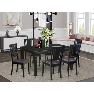 East West Furniture 7 Pc dinette set -Kitchen Table and 6 Dining Chairs