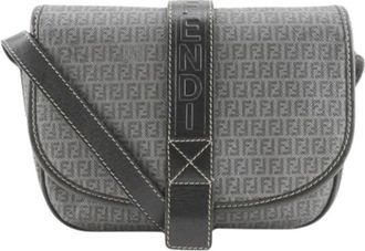 Fendi Pre-owned Cross Body Bags, female, Gray, Size: ONE SIZE Pre-owned Fabric Cross Body Bag