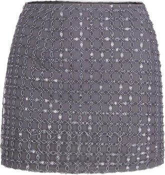 Rotate Minigonna con paillettes - Grigio