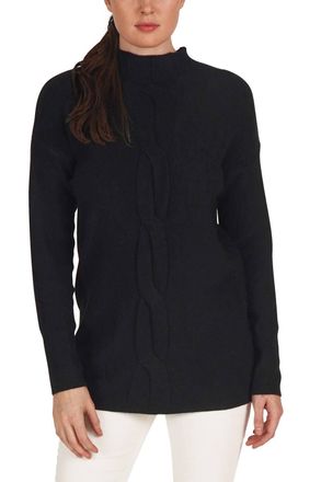 Love Token Long Sleeve Mock-Neck Sweater In Black