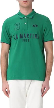 La Martina T-shirts en Polos Groen - Heren - Polos - Groen - S - Katoen - Tops
