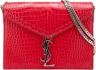 Saint Laurent Pre-owned Cross Body Bags, female, Red, Size: ONE SIZE Pre-owned Leather Shoulder Bag