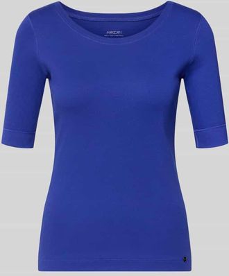 Marc Cain T-Shirt in Ripp-Optik mit 1/2-Arm in Royal, Gr&ouml;&szlig;e 34