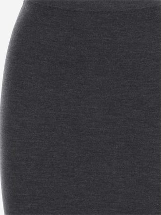 Saint Laurent Womens Pencil Skirt Cashmere, Wool & Silk Grey