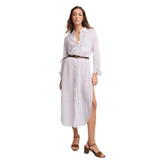 Kocca Multi Slitted Blousejurk - Dames - Shirt Kleedjes - Wit - S - Kleedjes