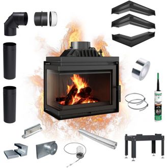 Kratki Kamineinsatz Gusseisen KRATKI SIMPLE links 8 kW &Oslash; 200
