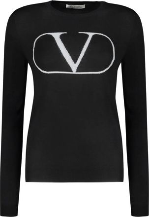 Valentino Garavani T-shirt a maniche lunghe con logo - Nero