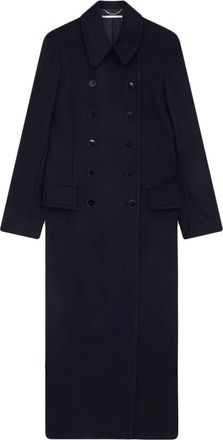 Stella McCartney felted wool double-breasted coat - women - Wool - 36 - Blue