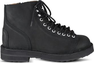 Yohji Yamamoto Leren veterlaarzen - BLACK