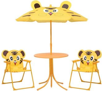 vidaXL Vidaxl - Set da Bistrot da Giardino per Bambini con Ombrellone Giallo
